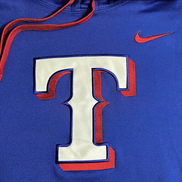 Texas Rangers Hoodie Mens XL Blue Nike Therma-Fit Sweatshirt Baseball MLB - Picture 6 of 14